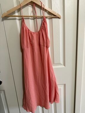 Abercrombie & Fitch Coral Halter Backless Slip Dress